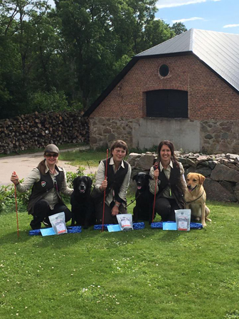 Therese, Jaana med Nessie & Charlotte med Baile